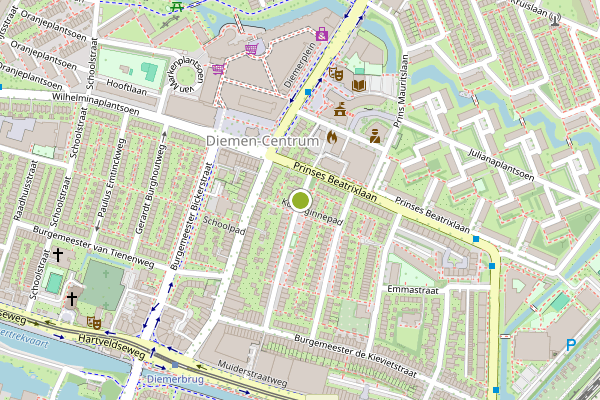 Ambulance-melding op Prinses Irenestraat, Diemen op 4 mei, kaart-overzicht