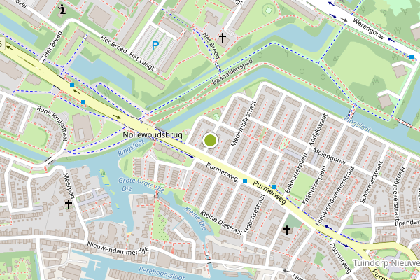 Ambulance-melding op Hoogwoudstraat, Amsterdam op 21 juni, kaart-overzicht