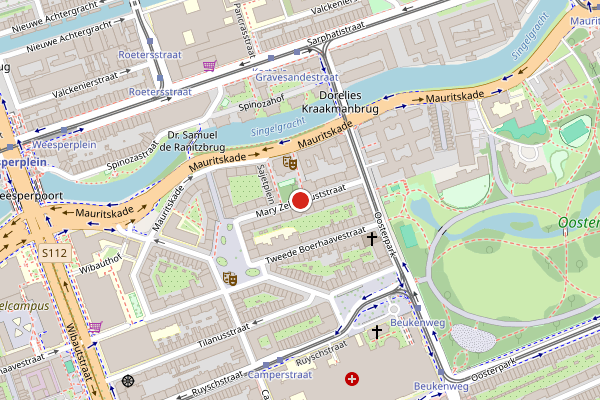 Brandweer-melding op Mary Zeldenruststraat, Amsterdam op 21 juni, kaart-overzicht