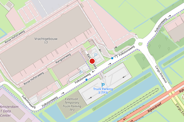 Brandweer-melding op Rangoonweg, Schiphol op 5 mei, kaart-overzicht