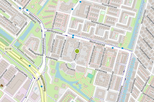 Ambulance-melding op Plaatwerkerstraat, Amsterdam op 21 juni, kaart-overzicht
