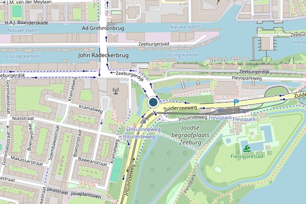 Politie-melding op Zeeburgerdijk, Amsterdam op 21 juni, kaart-overzicht