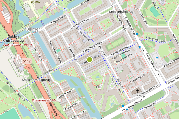 Ambulance-melding op Kuilsenhofweg, Amsterdam op 22 juni, kaart-overzicht