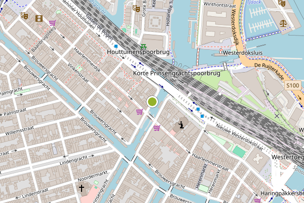 Ambulance-melding op Korte Prinsengracht, Amsterdam op 22 juni, kaart-overzicht