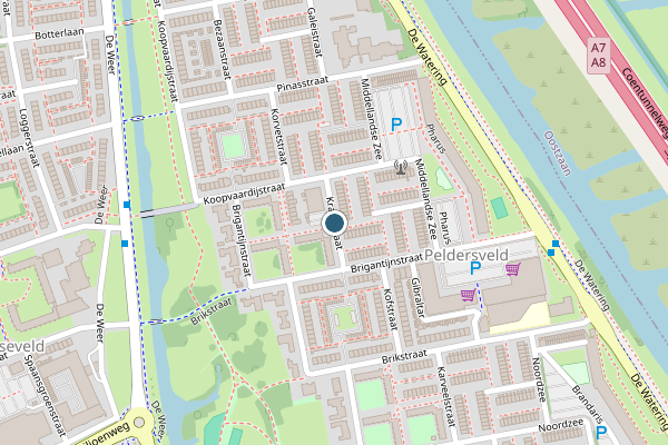 Politie-melding op Kraakstraat, Zaandam op 22 juni, kaart-overzicht