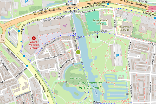 Ambulance-melding op Machiel van Marlepad, Zaandam op 22 juni, kaart-overzicht