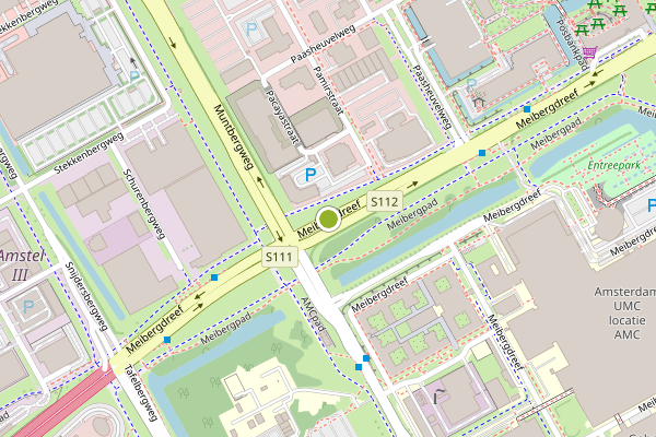 Ambulance-melding op Meibergdreef, Amsterdam op 22 juni, kaart-overzicht