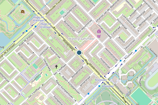 Politie-melding op Middenweg, Amsterdam op 23 juni, kaart-overzicht