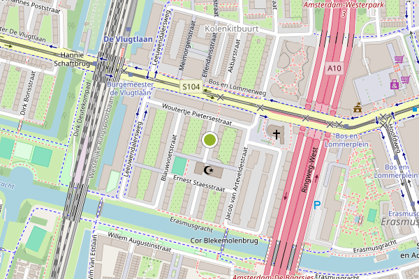 Ambulance-melding op Baas Gansendonckstraat, Amsterdam op 23 juni, kaart-overzicht