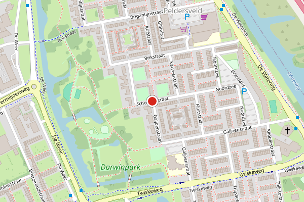 Brandweer-melding op Schoenerstraat, Zaandam op 23 juni, kaart-overzicht