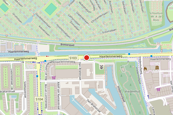 Brandweer-melding op Haarlemmerweg, Amsterdam op 23 juni, kaart-overzicht