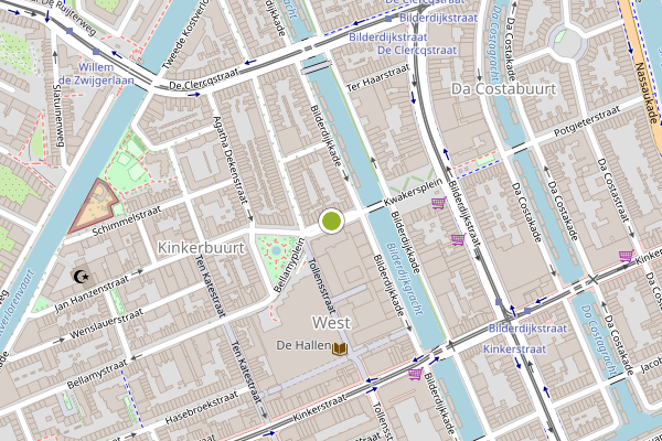 Ambulance-melding op Kwakersstraat, Amsterdam op 23 juni, kaart-overzicht