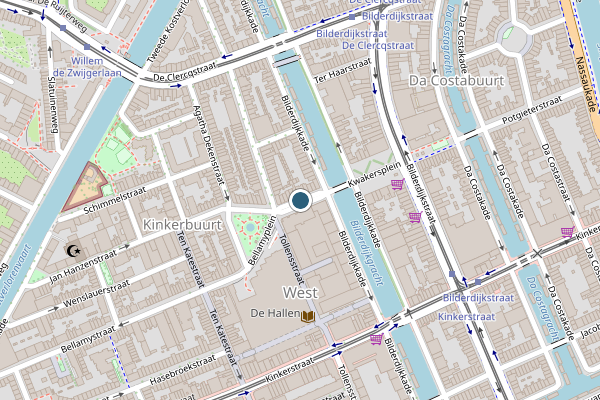 Politie-melding op Kwakersstraat, Amsterdam op 23 juni, kaart-overzicht