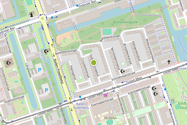 Ambulance-melding op Dubbelmondehof, Amsterdam op 23 juni, kaart-overzicht