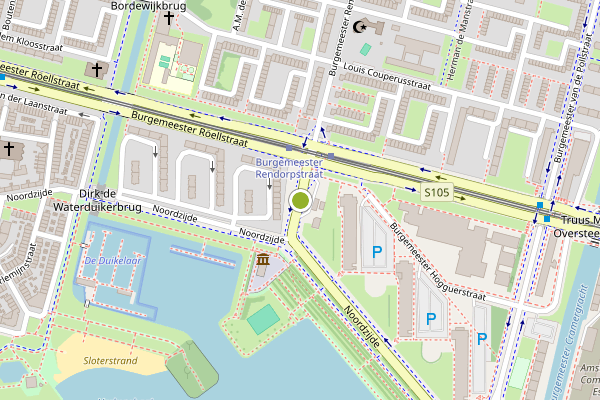 Ambulance-melding op Burgemeester Rendorpstraat, Amsterdam op 23 juni, kaart-overzicht