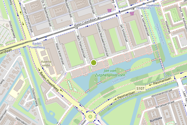 Ambulance-melding op Jan van Zutphenstraat, Amsterdam op 23 juni, kaart-overzicht