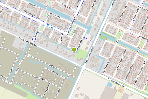 Ambulance-melding op Brederode, Amstelveen op 24 juni, kaart-overzicht