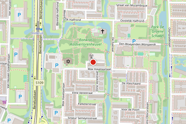 Brandweer-melding op Max Havelaarlaan, Amstelveen op 6 mei, kaart-overzicht