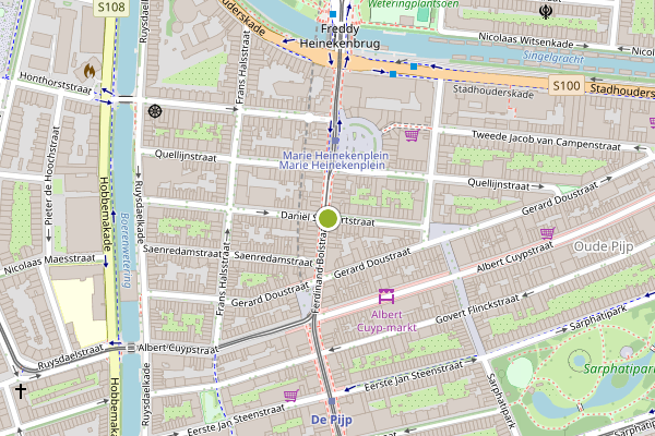 Ambulance-melding op Daniel Stalpertstraat, Amsterdam op 6 mei, kaart-overzicht
