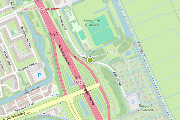 Ambulance-melding op Buitengouw, Amsterdam op 6 mei, kaart-overzicht