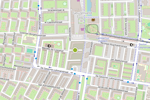 Ambulance-melding op Nolensstraat, Amsterdam op 24 juni, kaart-overzicht
