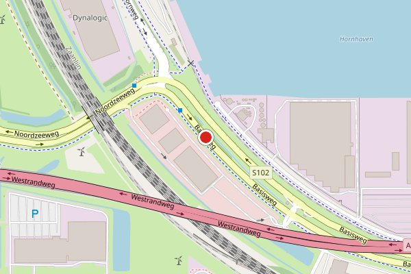 Brandweer-melding op Basisweg, Amsterdam op 24 juni, kaart-overzicht