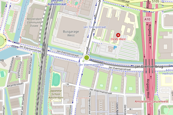 Ambulance-melding op Jan Tooropstraat, Amsterdam op 24 juni, kaart-overzicht
