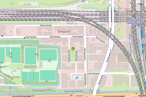 Ambulance-melding op Naritaweg, Amsterdam op 6 mei, kaart-overzicht