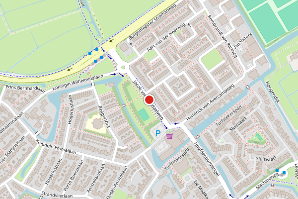 Brandweer-melding op Jacob van Ruisdaelweg, Ouderkerk aan de Amstel op 24 juni, kaart-overzicht