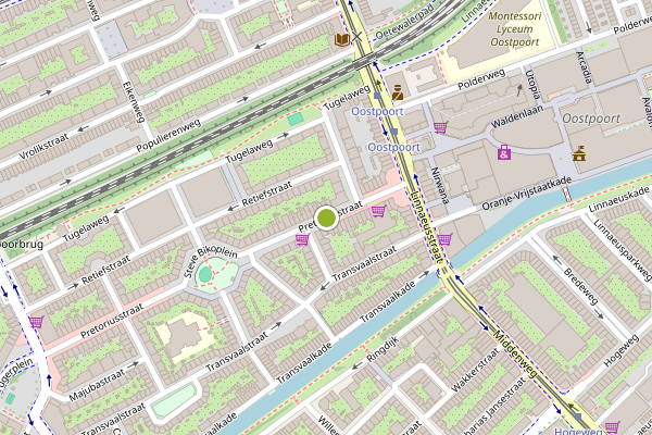 Ambulance-melding op Pretoriusstraat, Amsterdam op 24 juni, kaart-overzicht