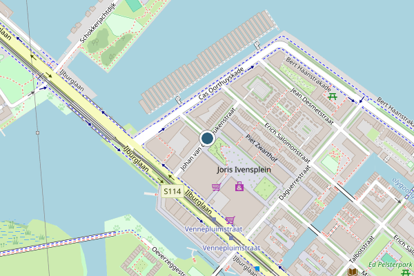 Politie-melding op Johan van der Keukenstraat, Amsterdam op 24 juni, kaart-overzicht