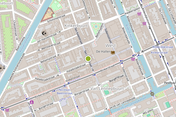 Ambulance-melding op Ten Katestraat, Amsterdam op 24 juni, kaart-overzicht