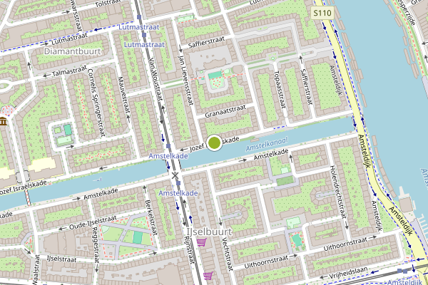 Ambulance-melding op Jozef Israelskade, Amsterdam op 24 juni, kaart-overzicht