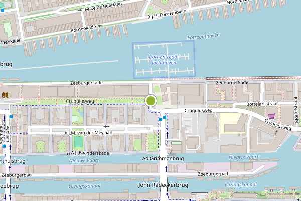 Ambulance-melding op Zeeburgerkade, Amsterdam op 24 juni, kaart-overzicht