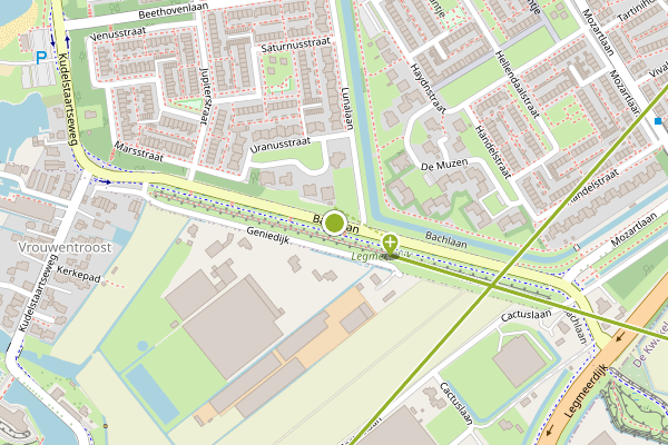 Ambulance-melding op Bachlaan, Aalsmeer op 24 juni, kaart-overzicht