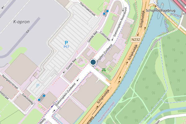 Politie-melding op Stationsplein-ZW, Schiphol op 24 juni, kaart-overzicht