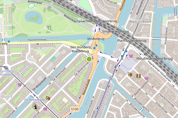 Ambulance-melding op Nassauplein, Amsterdam op 24 juni, kaart-overzicht