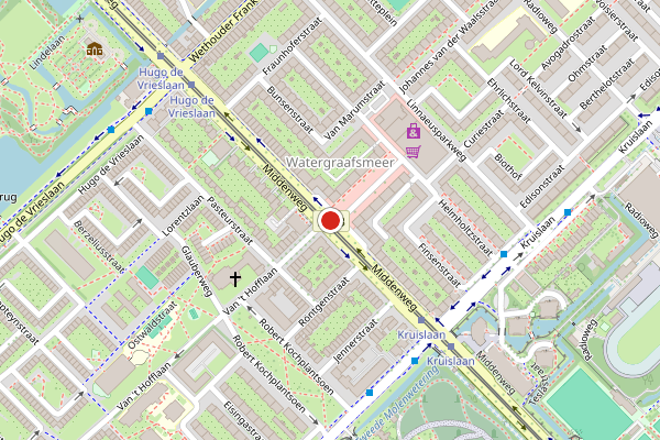 Brandweer-melding op Middenweg, Amsterdam op 24 juni, kaart-overzicht