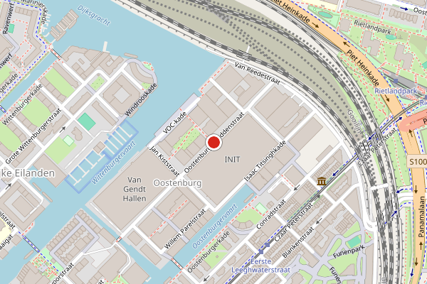 Brandweer-melding op Oostenburgermiddenstraat, Amsterdam op 24 juni, kaart-overzicht