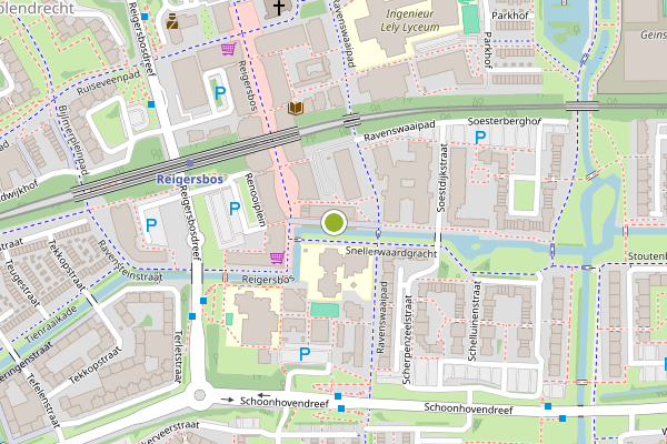 Ambulance-melding op Snellerwaardgracht, Amsterdam op 25 juni, kaart-overzicht