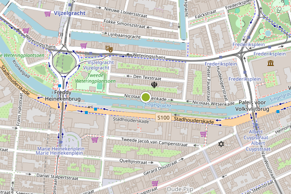 Ambulance-melding op Nicolaas Witsenkade, Amsterdam op 25 juni, kaart-overzicht
