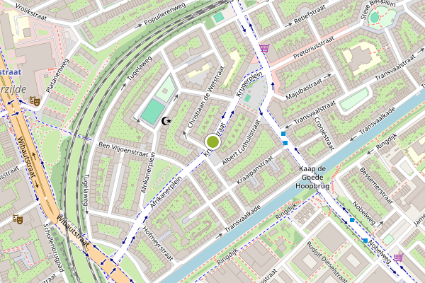 Ambulance-melding op Krugerstraat, Amsterdam op 25 juni, kaart-overzicht