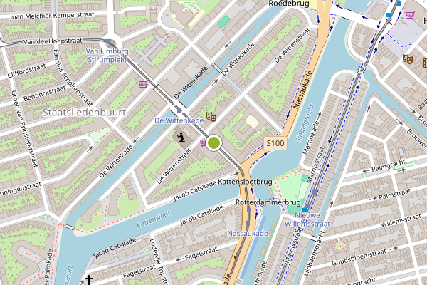 Ambulance-melding op Tweede Nassaustraat, Amsterdam op 25 juni, kaart-overzicht