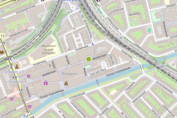Ambulance-melding op Paradijsplein, Amsterdam op 25 juni, kaart-overzicht