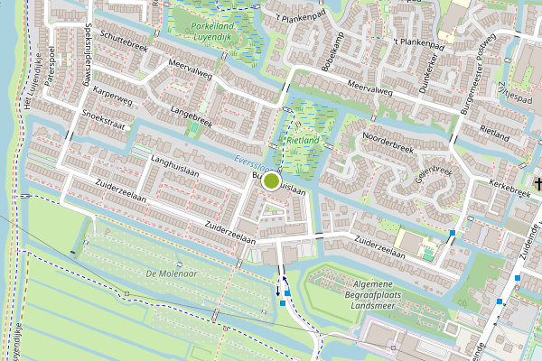 Ambulance-melding op Buitenhuislaan, Landsmeer op 25 juni, kaart-overzicht