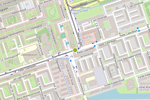 Ambulance-melding op Pieter Calandlaan, Amsterdam op 25 juni, kaart-overzicht