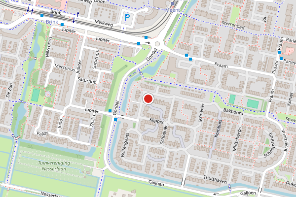 Brandweer-melding op Schoener, Amstelveen op 25 juni, kaart-overzicht