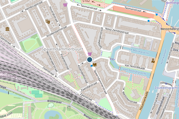 Politie-melding op Spaarndammerstraat, Amsterdam op 25 juni, kaart-overzicht