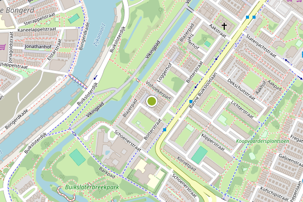 Ambulance-melding op Loodskotterhof, Amsterdam op 25 juni, kaart-overzicht