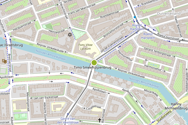 Ambulance-melding op Joh.M. Coenenstraat, Amsterdam op 25 juni, kaart-overzicht